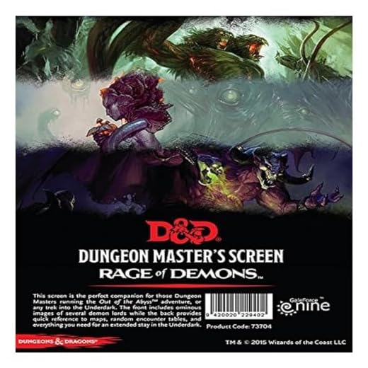 Gale force Nine LLC GFN73704 D&D DM Screen-Rage of Demons, flerfärgad