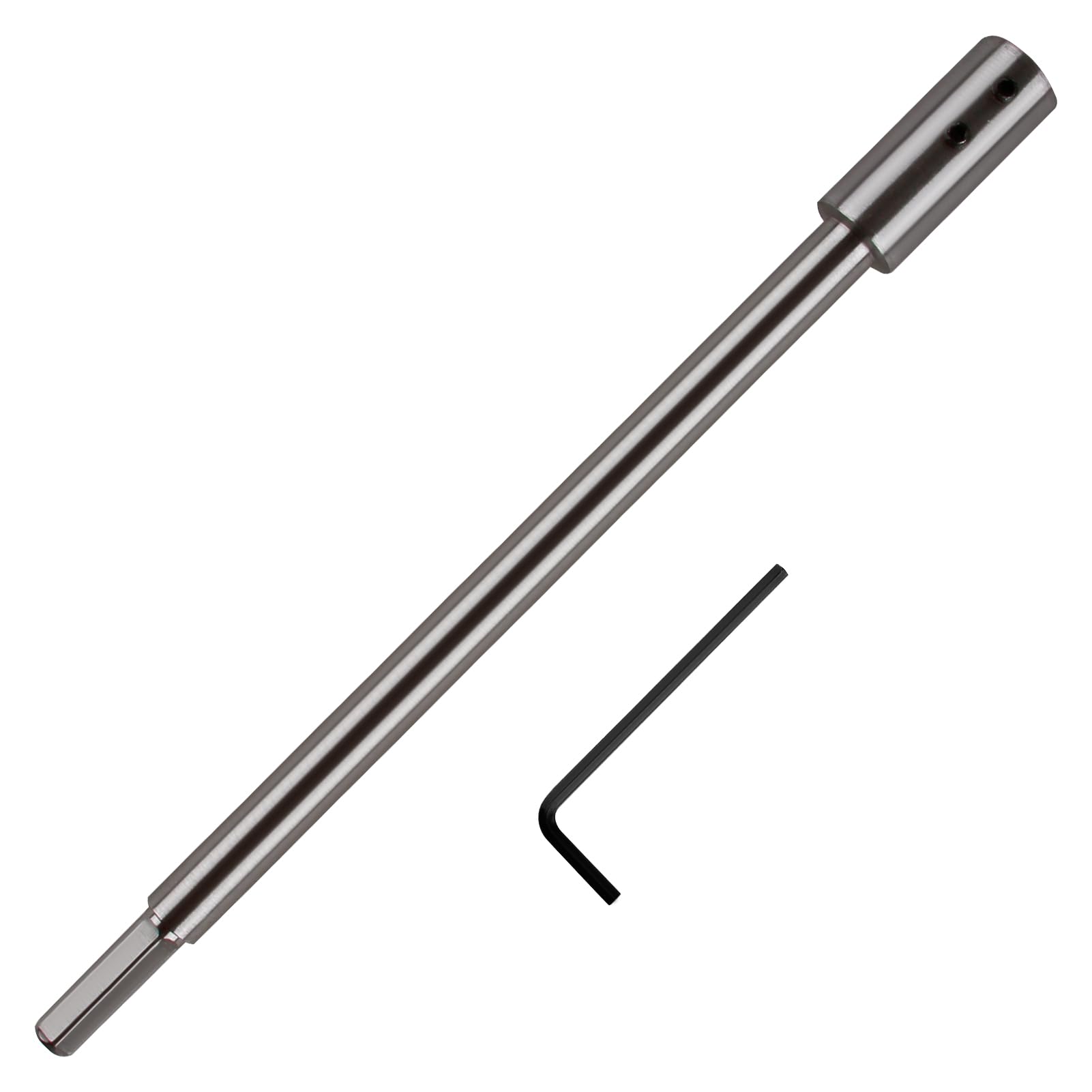 Rallonge Foret 254mm pour Forstner, Tige Hexagonale 9,5mm, Acier Haute Teneur en Carbone, pour Trous Profonds et Précis, Inclut Vis de Réglage et Clé Allen