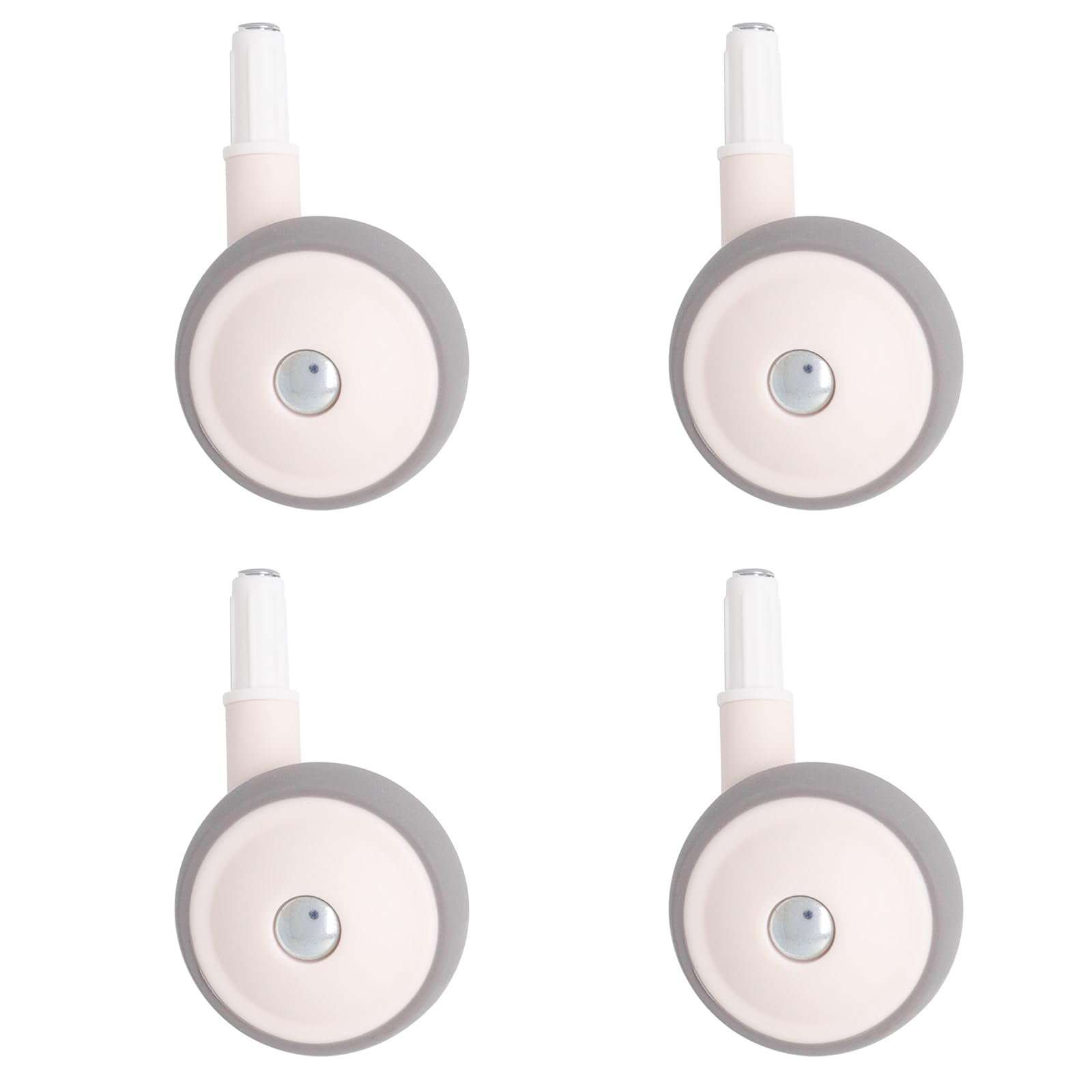 4 Pack White Universal Walker Replacement Wheels, Plastic Casters for Smooth, Easy-Install Strollers & Learning Walkers Accessories, 360° Swivel Mobility Gear Replacement Parts