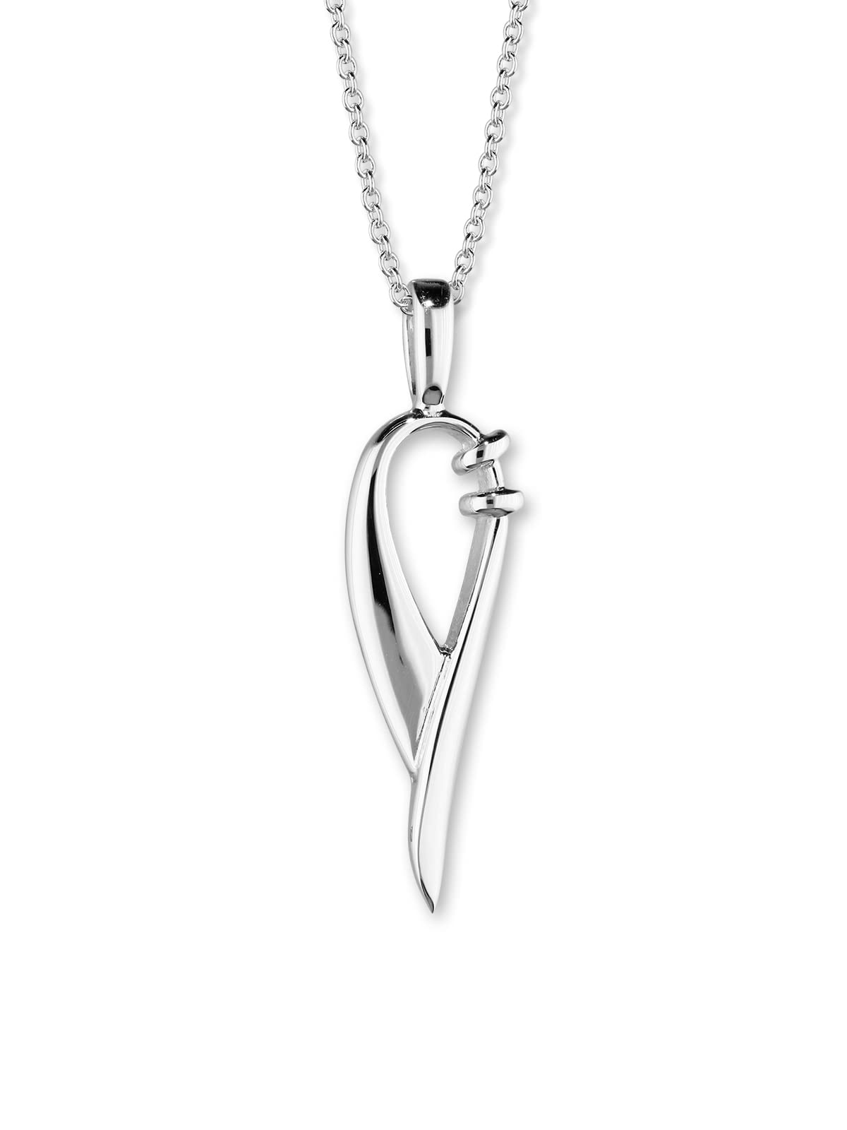 ORTAK 925 Sterling Silver Handmade Pendant Necklace, Trendy Twirls Collection, High Polished, Scottish Fine Jewellery, Made In Orkney Islands, Scotland