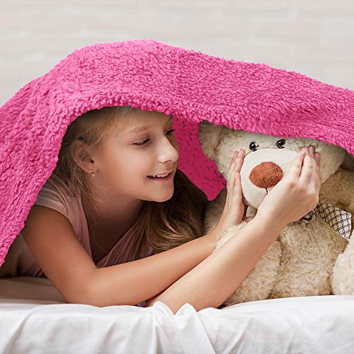 Plush Sherpa Throw Blanket For Couch Sofa, Fuzzy Fleece All Season Throw, Lightweight Fluffy Decorative Tv Blankets | 50 X 60 Inches Pink #TOP4