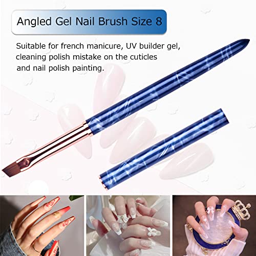 Ycyan 3Pcs Oval & Flat & Angled Uv Gel Nail Brush Set, Professional Nail Art Design Brushes For Polygel Uv Builder Gel Nails Extension #TOP3