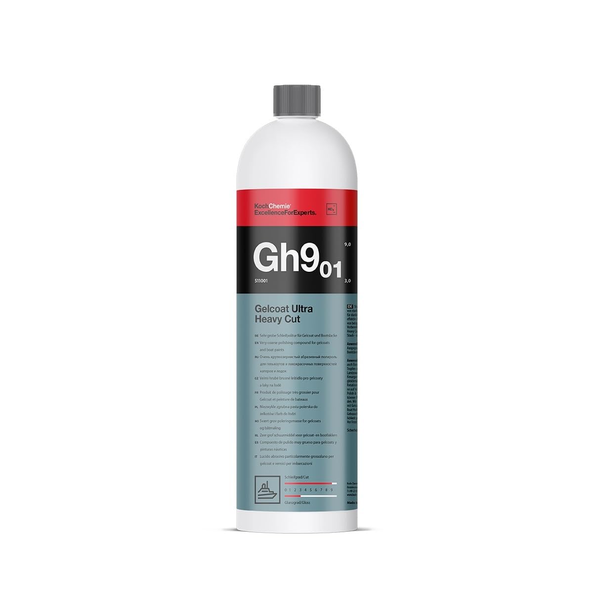 wortek Gelcoat Politur Set Koch Chemie Gelcoat Ultra Heavy Cut 1L Gh9.01 inkl. Mikrofaser Heavy Cut Poliertuch Boot Politur Schiff Politur Segelboot Politur