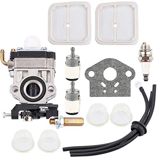 Kizut WYJ-192 Carburetor + Air Filter for Echo SRM2601 SRM2610 SRM270 SRM270U PE2601 PAS2601 Weed Eater Trimmer # 12300057730 Fuel Line Grommet Filter Tune Up Kit