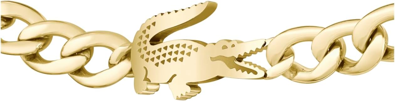 Lacoste Crocodile Chain Bracelet for Men and Women - Stainless Steel Jewelry, Adjustable Design - Iconic Style, Striking Collection - Gift for Him or Her