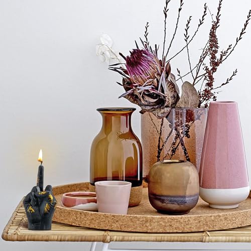 6sisc Small Middle Finger Scented Candle Black with Gold Foil Danish Pastel Room Aesthetic Decor Pine Aromatherapy Candles Natural Soy Wax Hand Gesture Fragrance Candle for Home Bedroom Decorations - Image 5