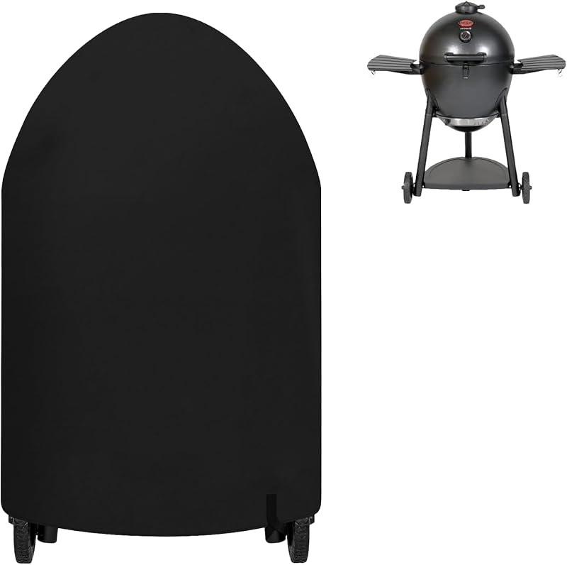 Grill Cover for 6755 Char-Griller Akorn Kamado Charcoal Grill Smoker and Premium Kettle, for Cuisinart CGG-999, 45"L x 31"W x 47"H, 600D Heavy Duty Waterproof UV & Fade Resistant, Outdoor Accessories