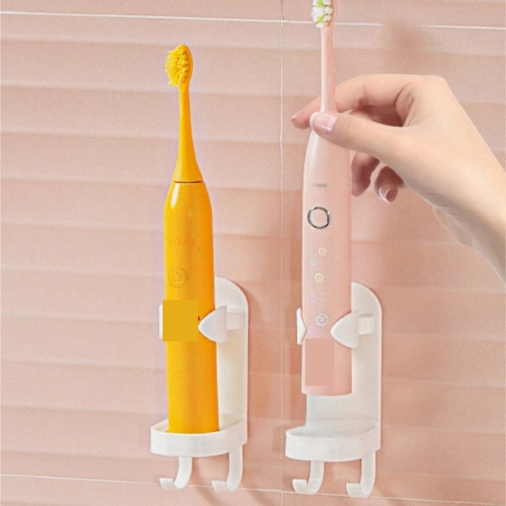 Portacepillo Dientes Soporte For Cepillo De Dientes Eléctrico Montado En La Pared, Estante Almacenamiento For Maquinilla Afeitar Sin Necesidad Perforación Organizador(3pcs)