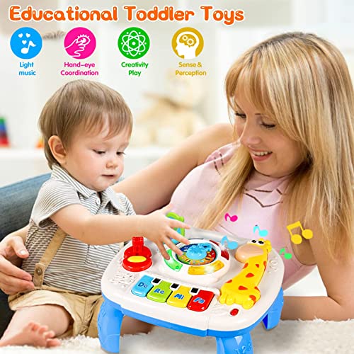 Hqxbnby Baby Toys 6 To 12 Months, Musical Learning Table Baby Toys For 1 2 3 Year Old Boys Girls Early Education Activity Center Baby Toys 12-18 Months Kids Toddler Birthday Gifts #TOP1