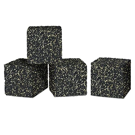 BXI Subwoofer Isolation Pad - Super Bass Reduction Anti Vibration Isolator - 4 Pcs 2 X 2 X 2 Inches Thick Heavy Rubber Cork Better Than Foam Pads - Improve Sound Quality for Studio Monitor, Speaker