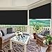 ZY Blinds Exterior Blackout Cordless Window Blinds, Waterproof Black Fabric Outdoor Roller Shades, Sunlight Protection Pull Shade Privacy Screen for Deck, Porch, Balcony, Backyard