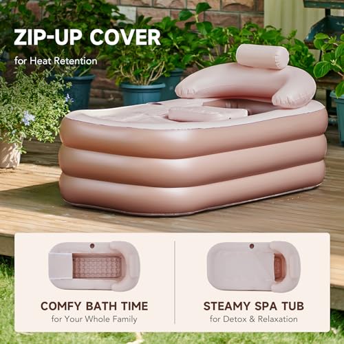image for CO-Z Inflatable Bathtub with Electric Air Pump and Bath Pillow Headres
