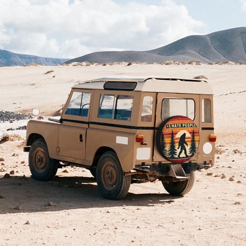Image of Universal Fit Spare Tire Cover for Rv, SUV, Camper Bigfoot I Hate People Tire Covers Weatherproof, Dust-Proof Wheel Protector for Camping & Travel Trailer