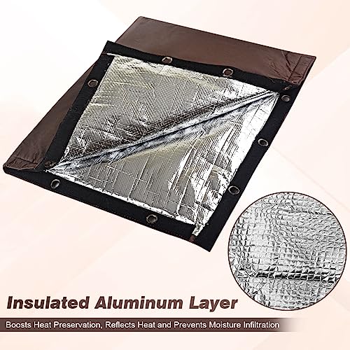 Outdoor Backflow Preventer Insulation Cover: Winter Freeze & Weather Protection For Pipes, Irrigation And Sprinkler Valves- 16''W X 20''H- Brown #TOP3