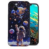 NOQHFADTG Compatible with iPhone 14 Case Cool Astronaut Design Soft TPU Anti-Slip Shockproof Designer iPhone 14 Silicone Cases Suitable for Men Women Boys Girls and Teenagers 6.1 Inch