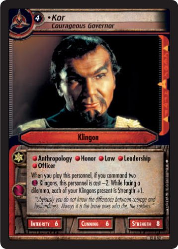 STAR TREK CCG 2E TATV VOYAGES KOR COURAGEOUS GOVERNOR 12R92