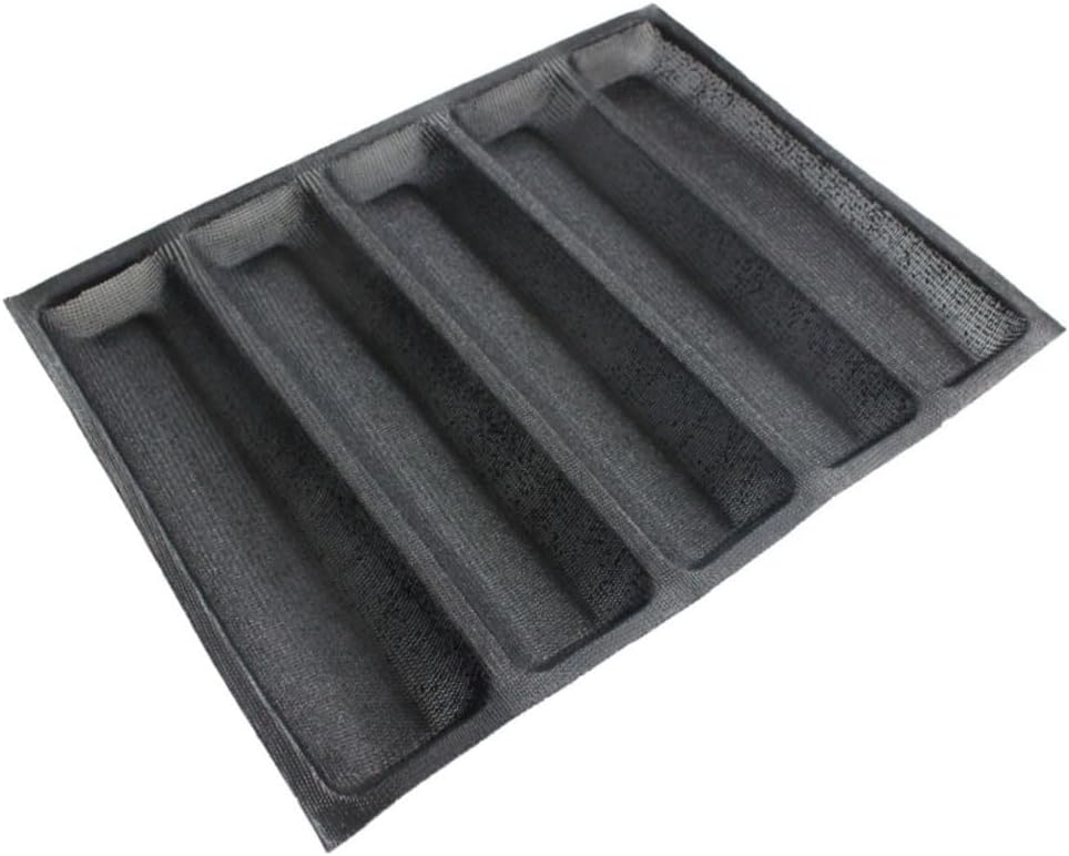 12 Inch Silicone Bread Baking Mold 5-compartment Loaf Pan Non-stick Bread Tray Household Bakeware for Home Kitchen Baking