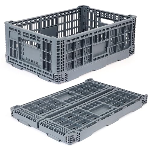 Shineyaplus Collapsible Milk Crates 52L, Plastic Folding Storage Crate by Shineyaplus - Used condition - US$31.34