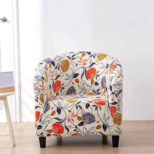Niluoh Club Chair Slipcover Tub Chair Cover Stretch Armchair Covers Sofa Cover Furniture Protector For Living Room (Corn Poppy) #TOP1