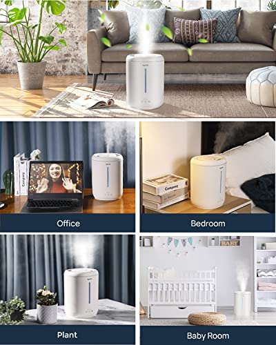Syvio Humidifiers For Bedroom Large Room, Easy To Clean Humidifier Ultrasonic & Essential Oil Diffuser, Room Humidifier For Bedroom Baby Plant Cool Mist, Top Fill, Quiet, 360° Nozzle, Auto Off, 2.8L … #TOP6