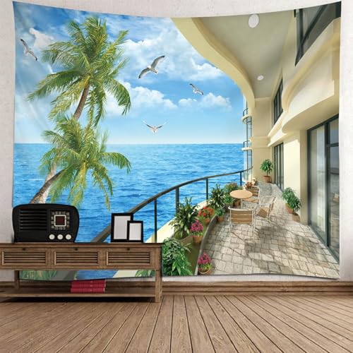 Tenture murale paysage de villa pour une ambiance evasion dans le salon