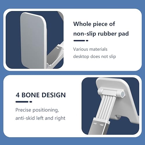 Miniatura 2 de VALINK Soporte de teléfono celular para escritorio ajustable en ángulo de altura Soporte de teléfono de metal de aluminio resistente, soporte Negro