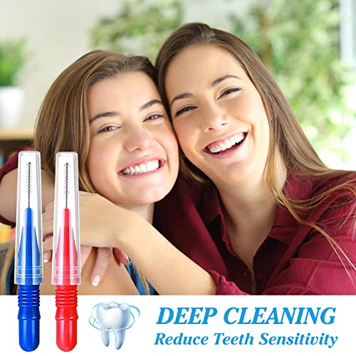 100 Stück Zahnzwischenraumbürsten, Interdentalbürsten Dentalbürsten Zwischenraum Zahnbürste Wiederverwendbar für Reinigung Zwischen den Zähnen Zahnreinigung Werkzeug Rot Blau – Bild 5