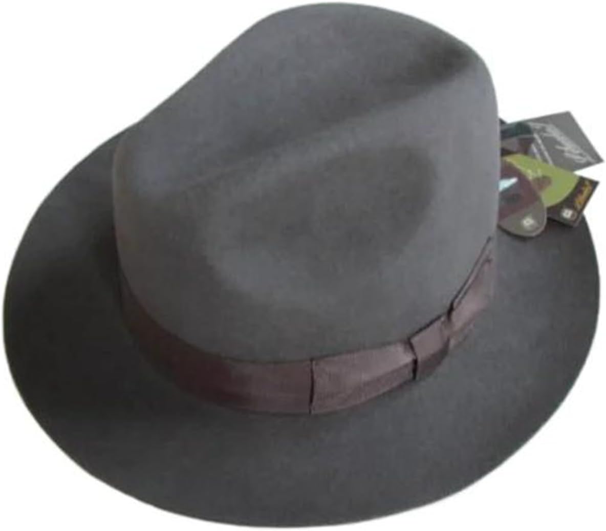 Wool from Fedora Unisex Black Panama Jazz Hat Men Black Hats(Dark Grey,57)