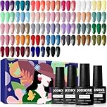 JODSONE Gel Nail Polish Set, 32+4 PCS Classic White Black Red Purple Pink Blue Gel Polish Set with Base Top Coat Suitable for All Seasons Soak Off Nail Varnish Kit Nail Salon Set Gifts for Women