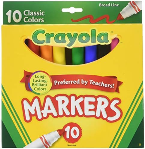 Non-Washable Markers, Broad Point, Classic Colors, 10/Set image 3