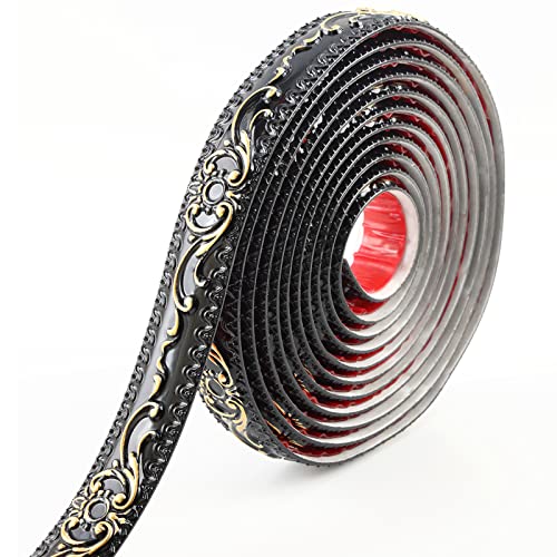 Gaahing Flexible Wandverkleidung, abziehen und aufkleben, selbstklebendes Design, Zierleiste für Schrank, Spiegelrahmen, Wandkante, Heimdekoration, 5 m x 36 mm