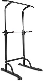 Power Tower Workout Dip Station Pull Up Bar,Adjustable Multi-Function Dip Stand for Home Gym Strength Training,Weight Capacity 330 LBS