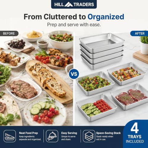 Image of Large Stainless Steel Food Containers Rectangle Food Storage Box Leak Proof Plastic Lid Airtight Meat Storage Container for Fridge Kitchen (4)