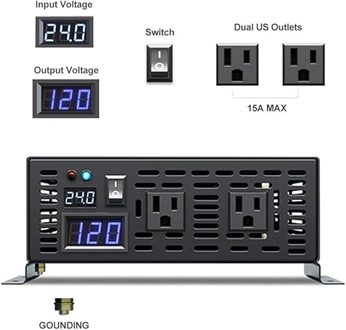 Vista 44 de WZRELB Inversor de energía solar de onda sinusoidal pura de 1500W 12V 120V con interruptor de control remoto