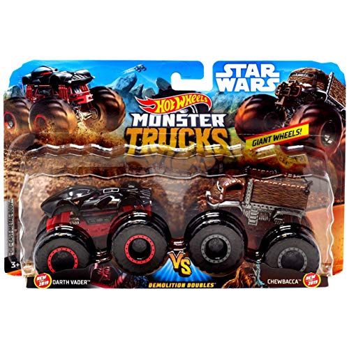 Hot Wheels Monster Trucks Demolition Doubles Star Wars Edition Darth Vader VS Chewbacca
