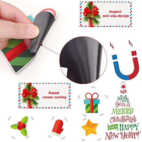 Image of Christmas Refrigerator Magnets Magnetic Christmas Tree Refrigerator Stickers Xmas Tree Fridge Magnets DIY Xmas Decorations for Metal Door Decor, 24 Inch