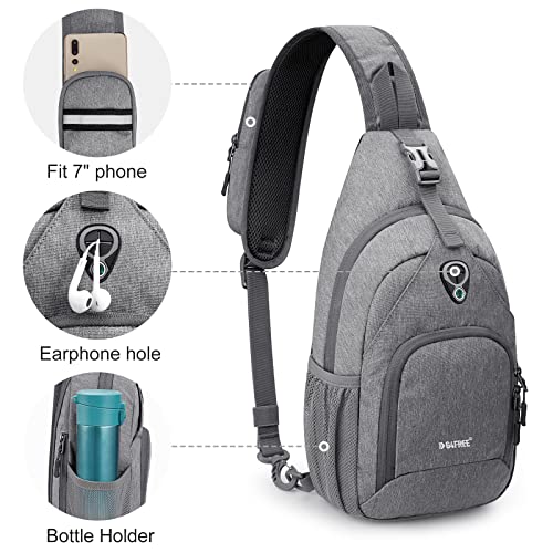 G4Free Rfid Sling Bag Crossbody Sling Backpack Small Chest Shoulder Backpack Men Women Hiking Outdoor(Gray) #TOP6
