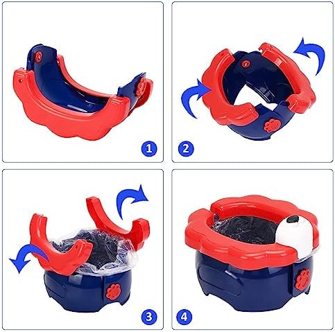 Portable Potty for Kids, Foldable Travel Potty Seat for Toddlers, Children's Folding Camping Toilet, Kids Toilet, Apply to Seat Emergency Toilet for Car, Camping, Outdoor, Indoor(Green) 5 51MsQSQ4d5L. AC