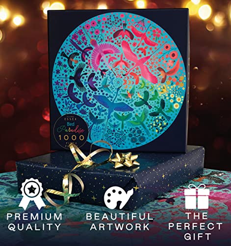 Elena Essex Puzzles For Adults 1000 Pieces - Bird Paradise | 1000 Piece Puzzles For Adults | Jigsaw Puzzles | Bird Rainbow Puzzle | Round Puzzles 26.5 Inches Diameter #TOP2