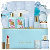 25 Pcs Mother's Day Gift, Bath & Body Gift Basket Set for Women, Skin Care Set, Self Care Spa Gift Basket, Cosmetic Bag, Necklace, Bath Bomb, Christmas, Valentine's, Birthday, Wife, Mom