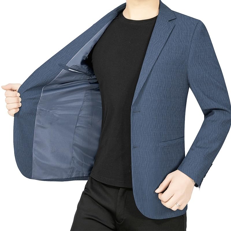 Mens Blue Casual Two Button Suit Blazers Jacket Slim Fit Sport Coat Suit Lightweight for Wedding Prom Homecoming2