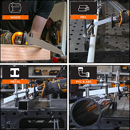 Motorhead 20V Ultra Cordless Reciprocating Saw, Lithium-Ion, Tool-Free Blade Change & Guard, 1” Stroke, 0-3000 Spm, Variable Speed Trigger, 2Ah Battery, Quick Charger, Bag, 2 Blades, Usa-Based #TOP5