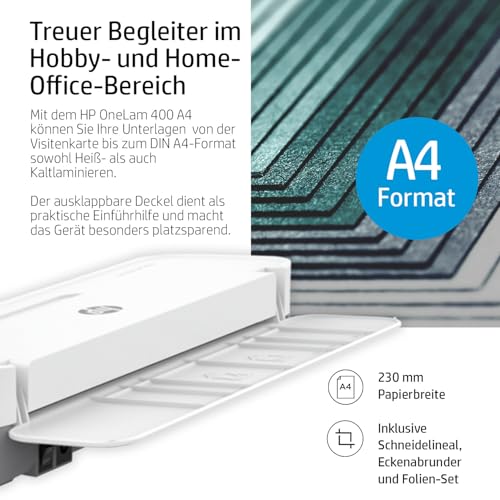 Plastifieuse HP OneLam 400 A4 pour documents de bureau et maison