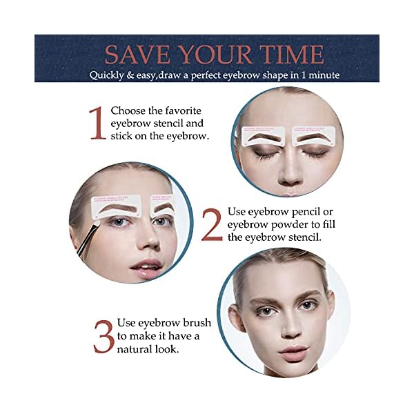 Eyebrow-Stencil-12-Eyebrow-Shaper-Kit-Reusable-Eyebrow-Template-3-Minutes-Makeup-for-Beginners-and-Professionals-Pack-of-12 Eyebrow Stencils, 12 Eyebrow Shaper Kit, Reusable Eyebrow Template, 3 Minutes Makeup, for Beginners and Professionals…