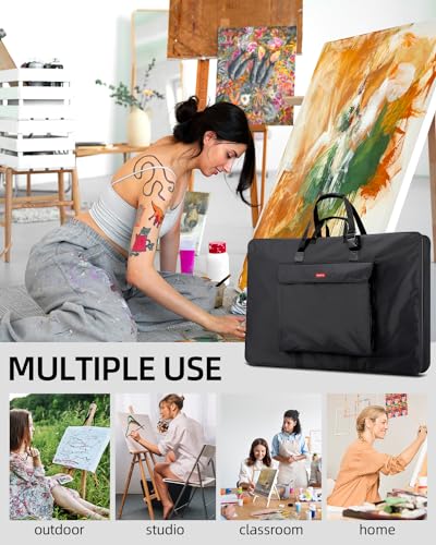 Nicpro Art Portfolio Bag 36 x 48 Inches Waterproof Nylon Artist Carrying Bag Soft Sided with Shoulder Strap, Storage Case for Artwork Sketch Drawing Canvas Photography Poster Solar Panel - Thumbnail 6