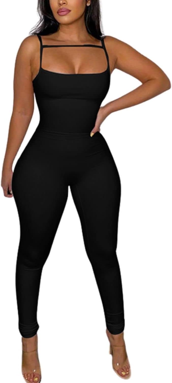Women Spaghetti Strap Bodycon Tank One Piece Jumpsuits Rompers Playsuit