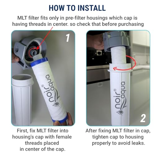 Image of Noir Aqua MLT 9 inch Threaded Pre Filter Cartridge | PP Yarn Wound | Suitable for 10 Inch Pre-Filter Housing for All Types RO Water purifiers Replacement Water Filter Candle (2)