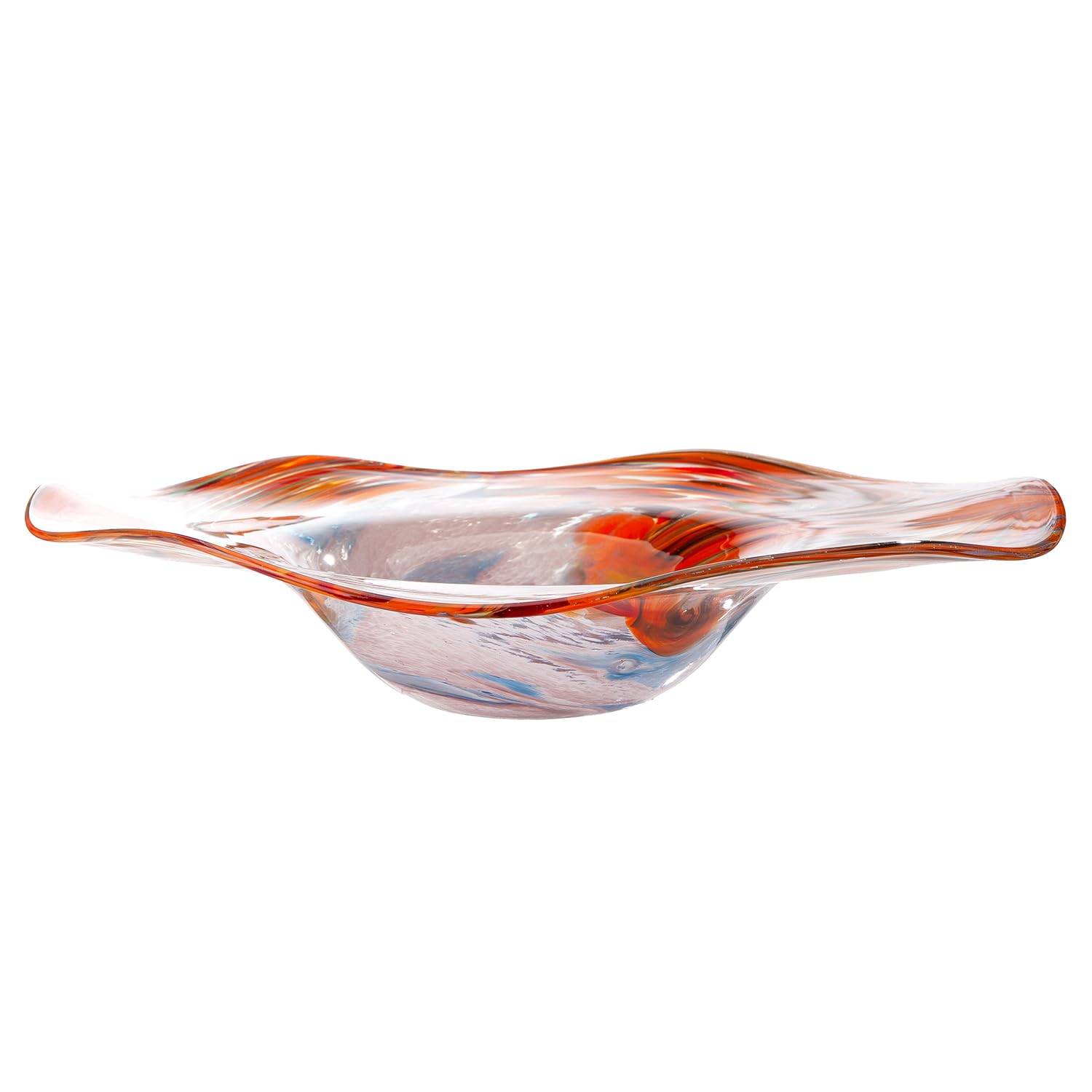 GILDE GLAS art Schale Dream - Glas - orange - Höhe 8cm x Ø 41cm - Dekorative Musteroberfläche
