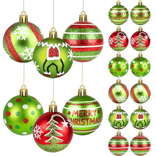 Miaikoe 18pcs Weihnachtskugeln Ornament 6 cm glitzernde hängende...