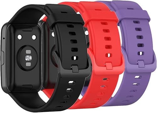 Miniatura 9 de Watch Strap compatible with Huawei Watch Fit,Adjustable Silicone Sports Strap Replacement Band for Huawei Watch Fit Smart Watch Negro + gris +